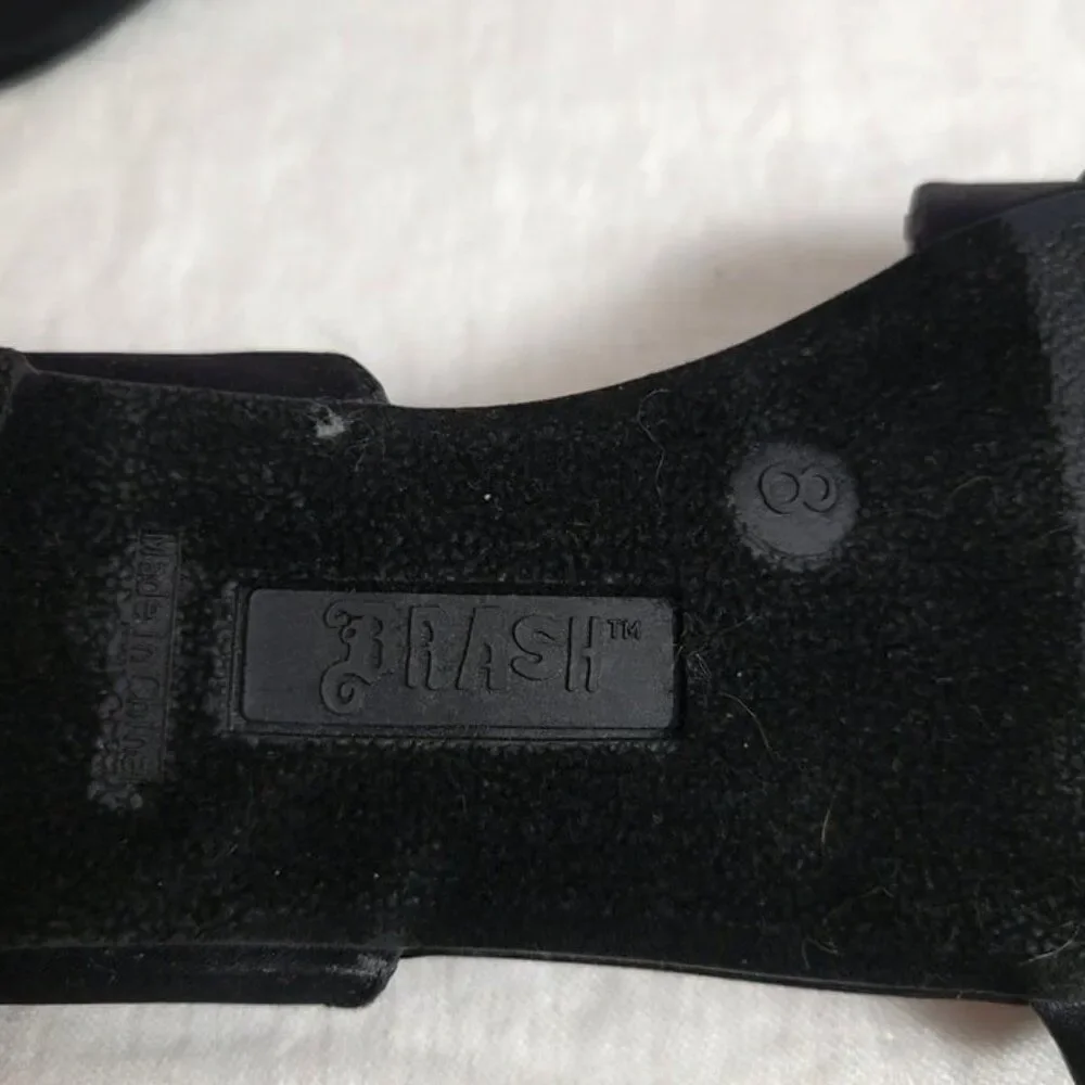 NEW Drash Brash 8 Women's Shoes black w/bow/ruffle Sandals slip on NWT - Picture 9 of 11